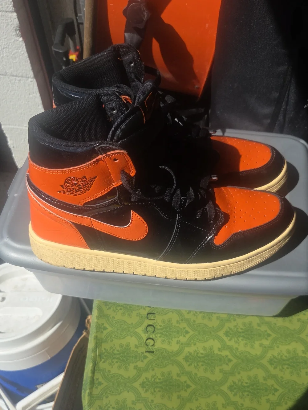 Jordan Men’s Sneakers - Black & Orange High Top